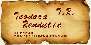 Teodora Rendulić vizit kartica